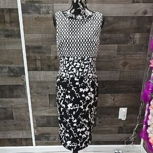 Elegant Black and White Patterned Dress